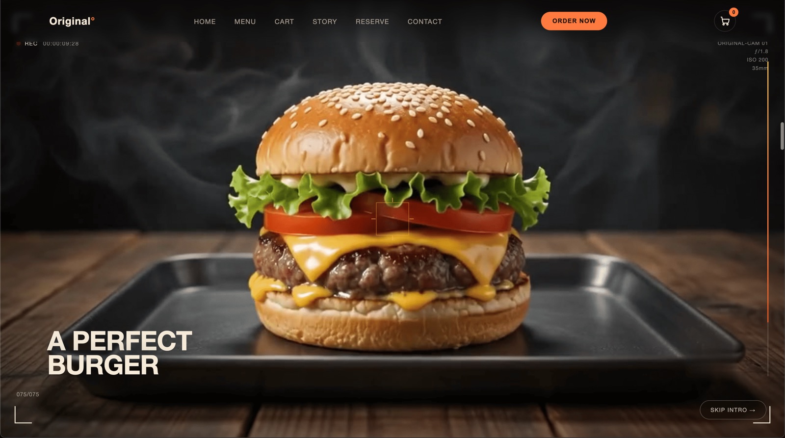 Tampilan Template 3D Interaktif Menu Restoran