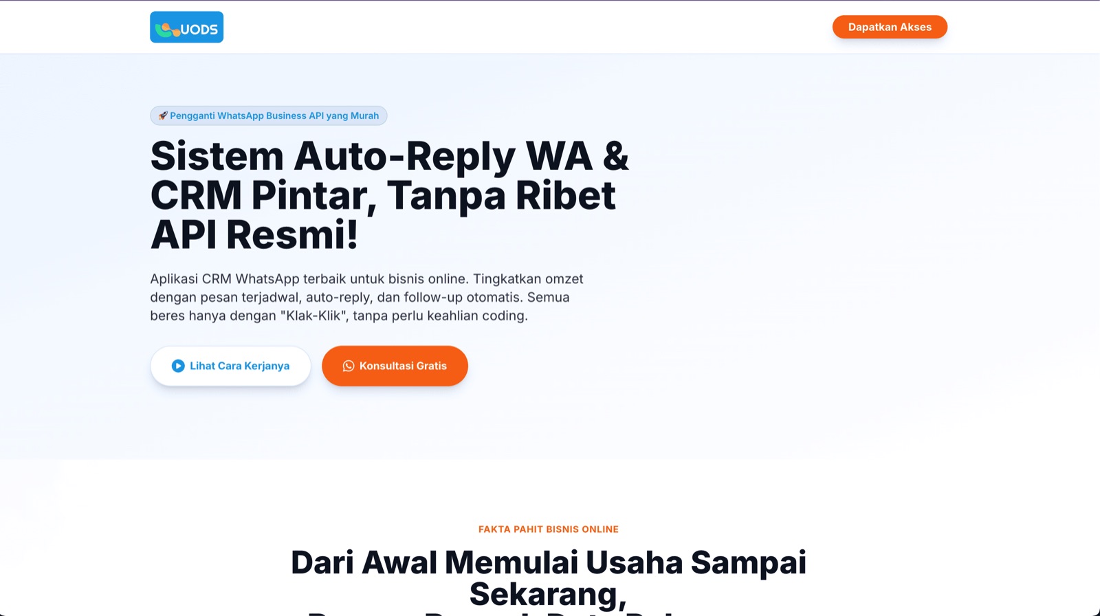 Tampilan Quods CRM WhatsApp