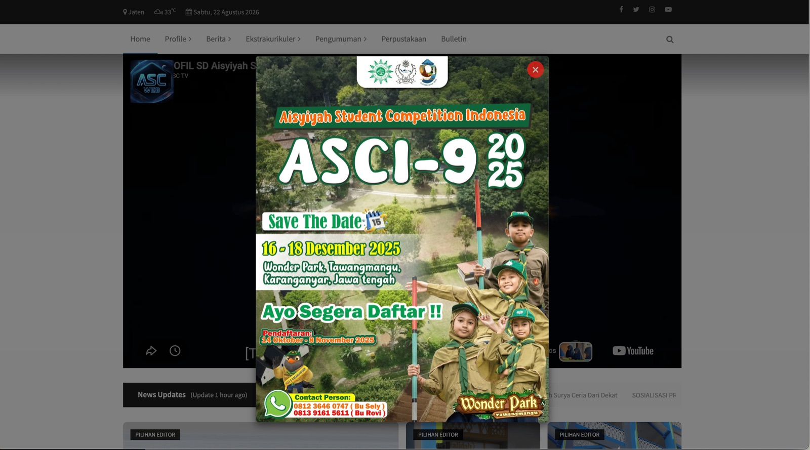 Tampilan Website Sekolah & Portal Orang Tua